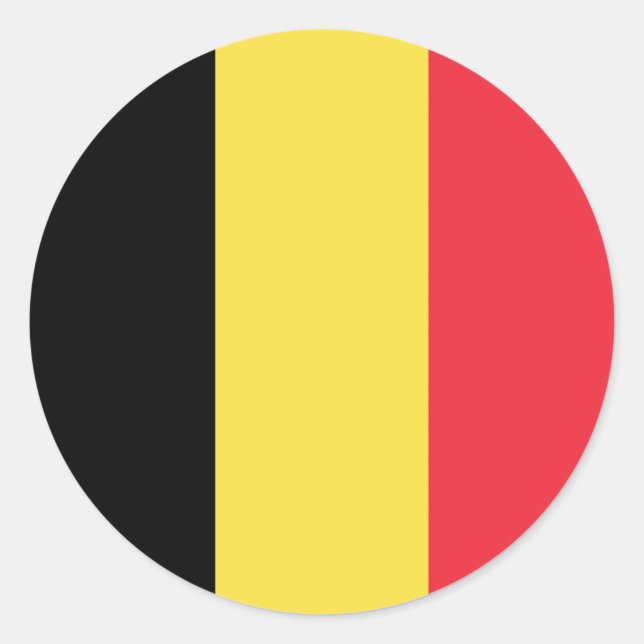Flagge Belgien Tricolore Runder Aufkleber (Vorderseite)