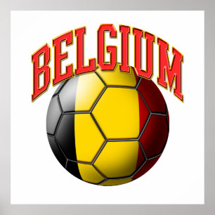 Flagge Belgiens Fußball-ball Poster