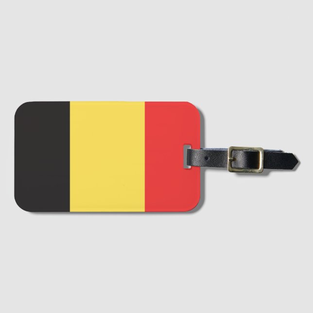 Flagge Belgiens Gepäckanhänger (Vorderseite (Horizontal))