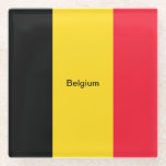 Flagge Belgiens Glasuntersetzer<br><div class="desc">Die Flagge Belgiens,  mit dem Etikett versehen</div>
