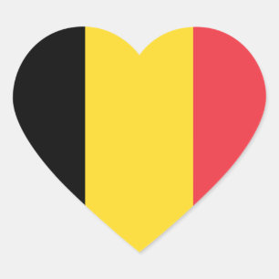 Flagge Belgiens Herz-Aufkleber