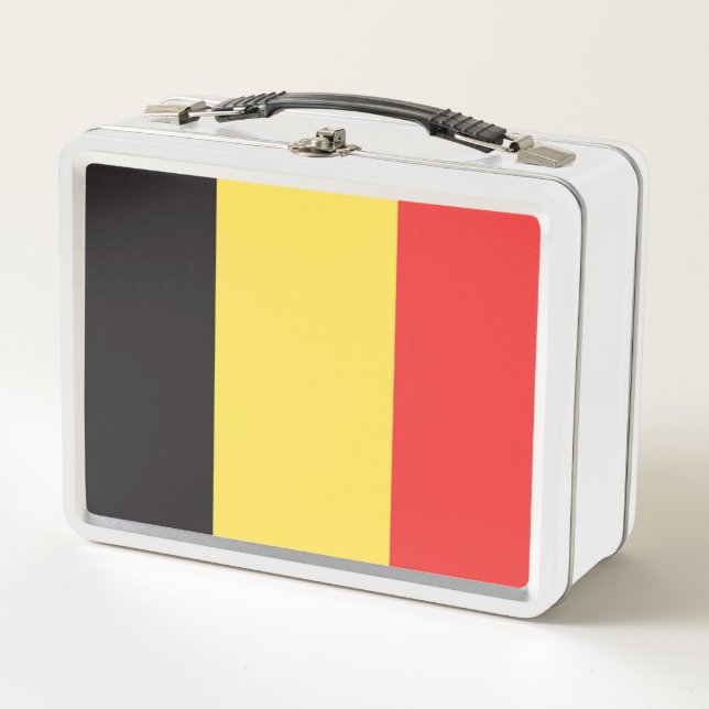 Flagge Belgiens Metall Brotdose (Vorderseite)