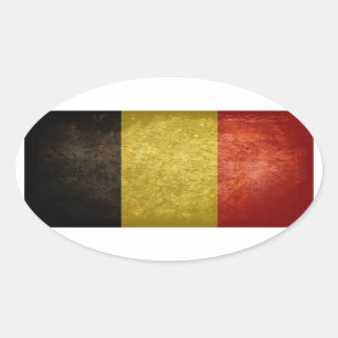Flagge Belgiens Ovaler Aufkleber