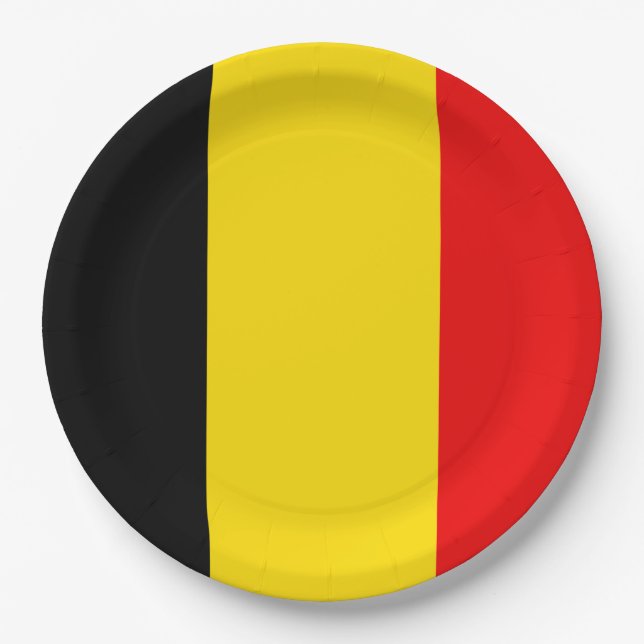 Flagge Belgiens Pappteller (Vorderseite)