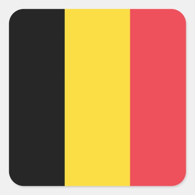 Flagge Belgiens Quadratischer Aufkleber (Vorderseite)