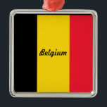 Flagge Belgiens Silbernes Ornament<br><div class="desc">Flag Belgien Prämie Weihnachtsschmuck</div>