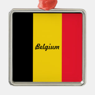 Flagge Belgiens Silbernes Ornament