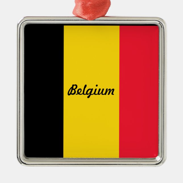 Flagge Belgiens Silbernes Ornament (Vorne)