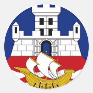 Flagge Belgrads Runder Aufkleber