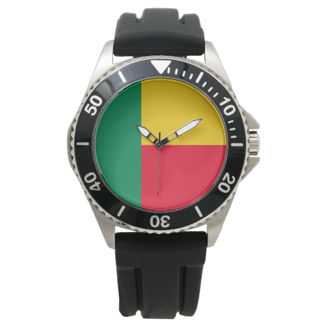 Flagge Benins (Afrika) Armbanduhr (Vorderseite)