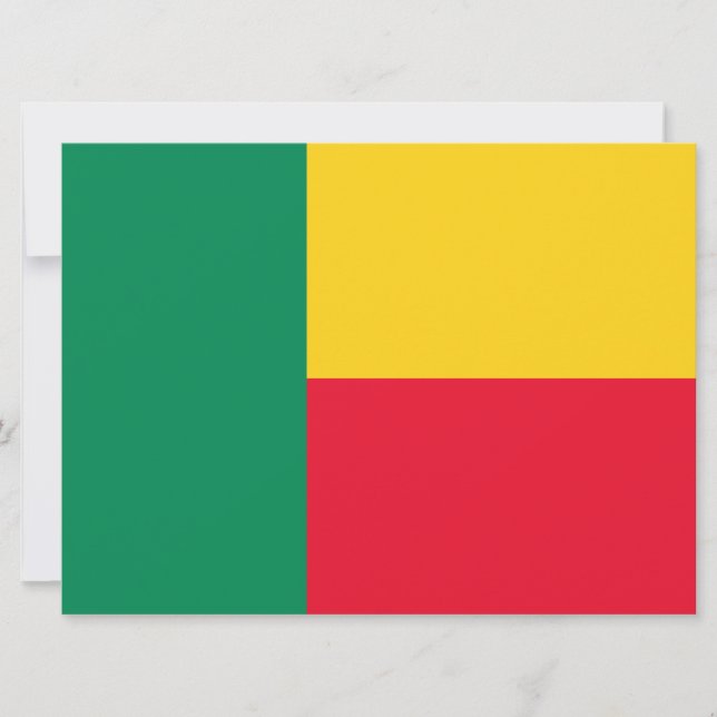 Flagge Benins (Afrika) Karte (Vorderseite)