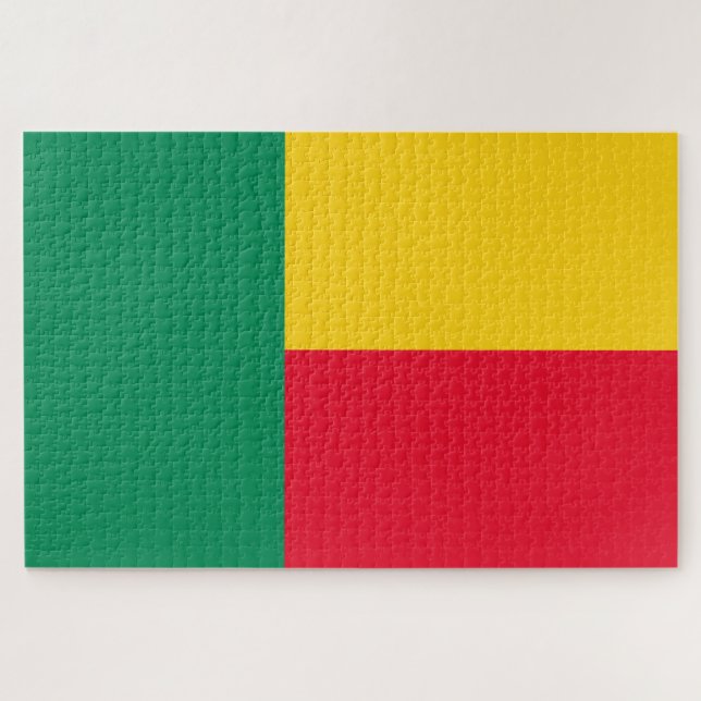 Flagge Benins (Afrika) Puzzle (Horizontal)