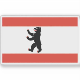 Flagge Berlins, Deutschland Aufkleber