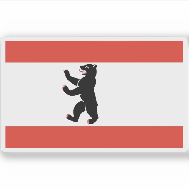 Flagge Berlins, Deutschland Aufkleber (Vorderseite)