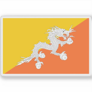 Flagge Bhutans Aufkleber