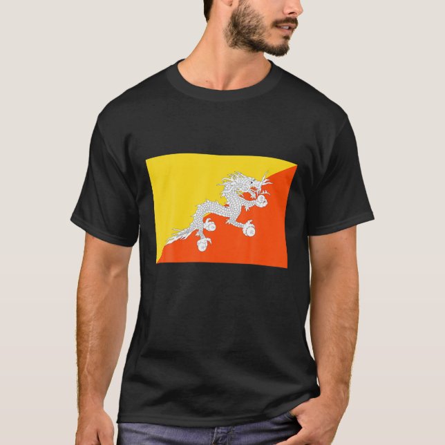 Flagge Bhutans T-Shirt (Vorderseite)