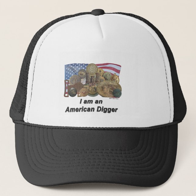 Flagge bin ich ein amerikanischer Gräber Truckerkappe (Vorderseite)