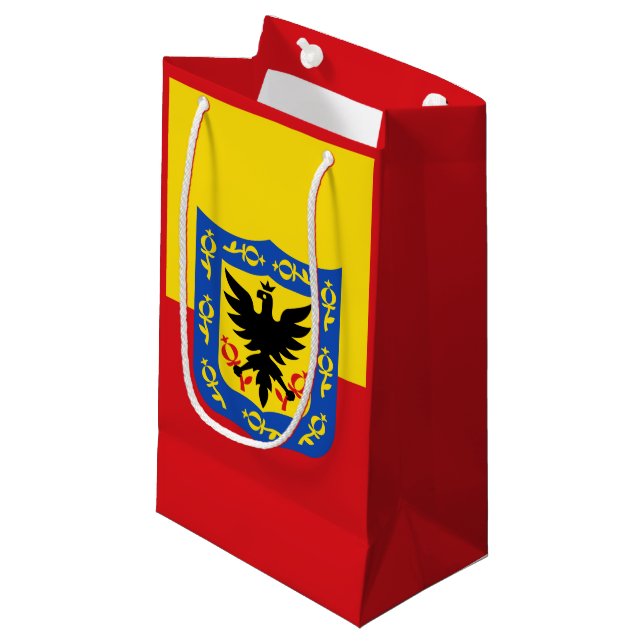Flagge Bogota, Kolumbien Kleine Geschenktasche Geschenktüte (Vorderseite Schrägansicht)