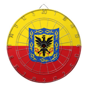Flagge Bogotas, Dartboard Kolumbiens mit Darts Dartscheibe
