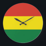 Flagge Boliviens (Bolivien) Große Wanduhr<br><div class="desc">Anpassbare World Flag Produkte - Bitte fühlen Sie sich frei,  Ihren eigenen Text hinzuzufügen.</div>