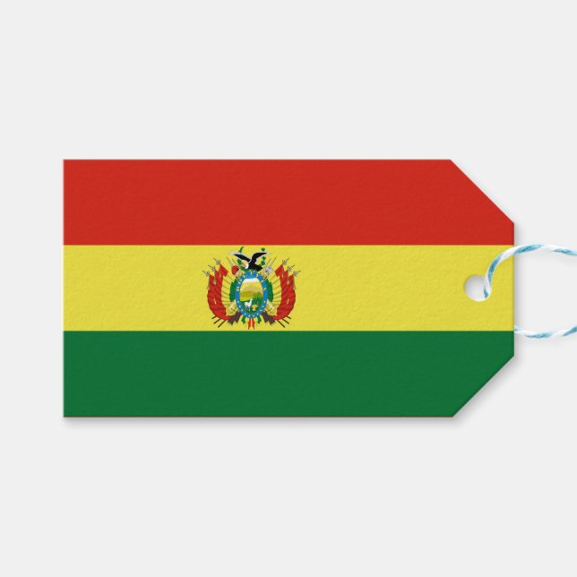 Flagge Boliviens Geschenkanhänger (Vorderseite (Horizontal))