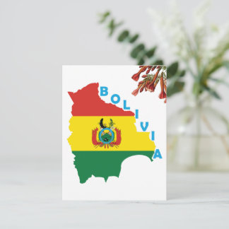 Flagge Boliviens in der Landkarte Feiertagskarte