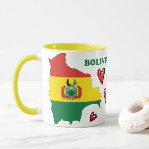 Flagge Boliviens in der Landkarte Tasse