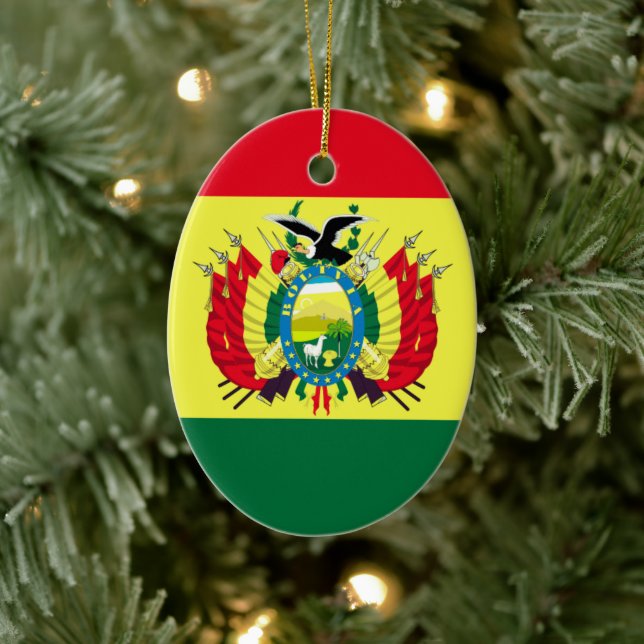 Flagge Boliviens Keramik Ornament (Baum)