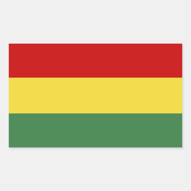 Flagge Boliviens Rechteckiger Aufkleber (Vorderseite)