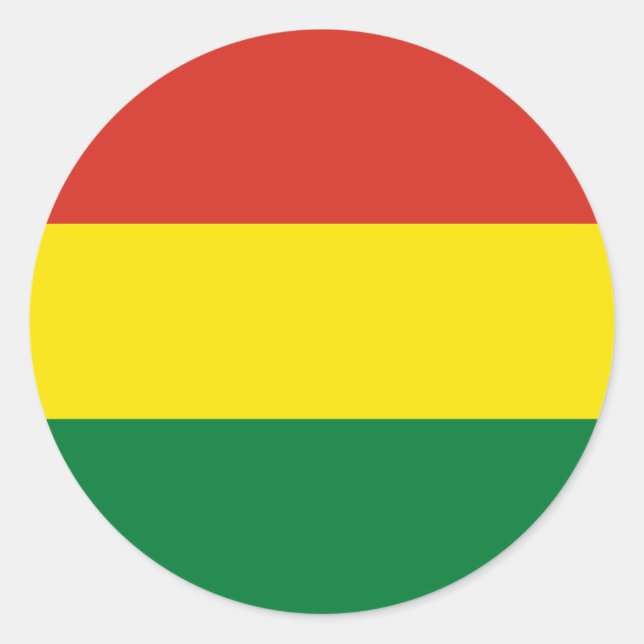Flagge Boliviens Runder Aufkleber (Vorderseite)