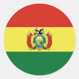 Flagge Boliviens Runder Aufkleber