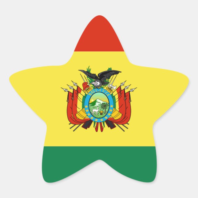 Flagge Boliviens Stern-Aufkleber (Vorderseite)
