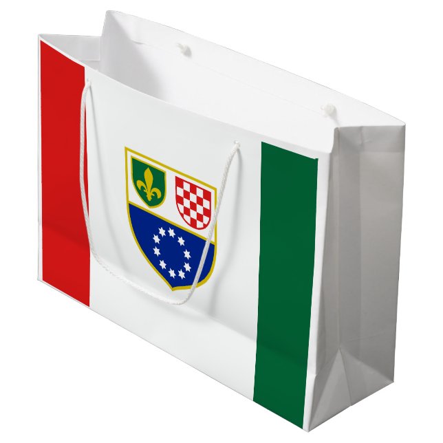 Flagge Bosnien und Herzegowina Große Geschenktüte (Vorderseite Schrägansicht)