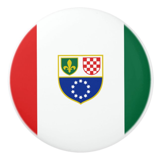 Flagge Bosnien und Herzegowina Keramikknauf (Vorderseite)