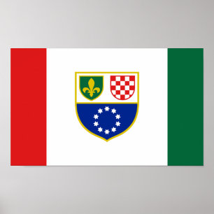 Flagge Bosnien und Herzegowina Poster