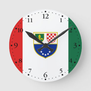 Flagge Bosnien und Herzegowina Runde Wanduhr