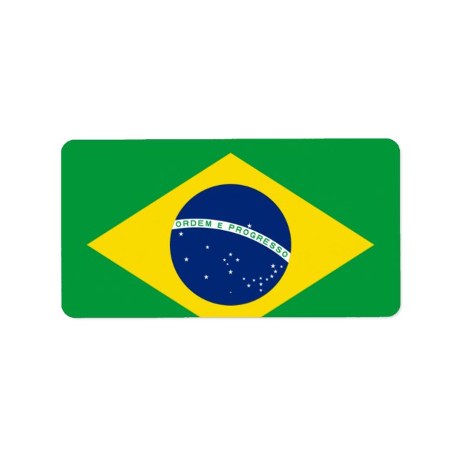 Flagge Brasiliens Adressaufkleber (Vorne)