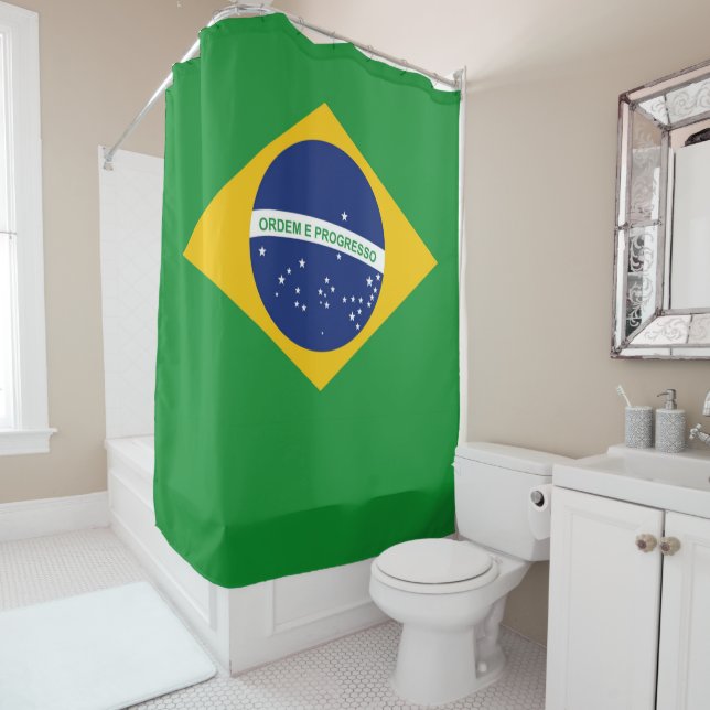 Flagge Brasiliens Bandeira do Brasil Duschvorhang (Beispiel)