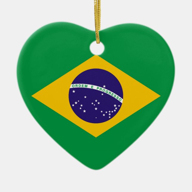 Flagge Brasiliens Bandeira do Brasil Keramikornament (Vorne)