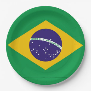 Flagge Brasiliens Bandeira do Brasil Pappteller