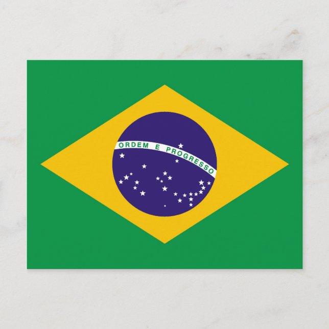Flagge Brasiliens Bandeira do Brasil Postkarte (Vorderseite)