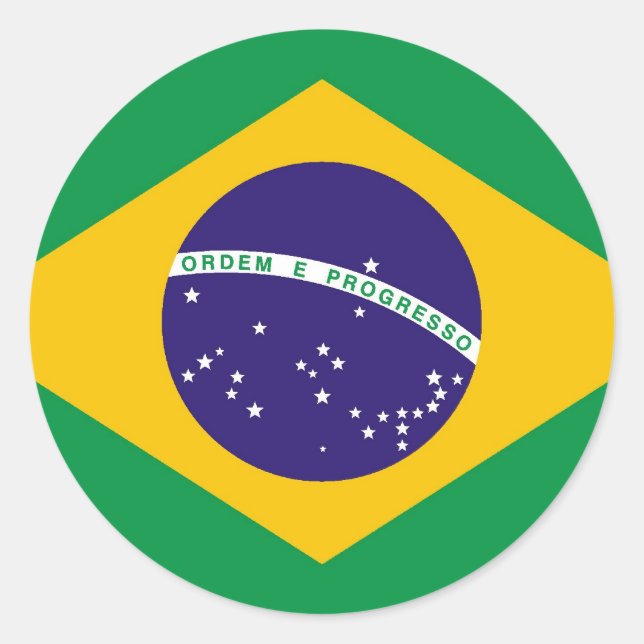 Flagge Brasiliens Bandeira do Brasil Runder Aufkleber (Vorderseite)