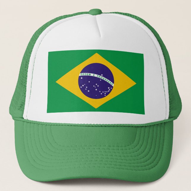 Flagge Brasiliens Bandeira do Brasil Truckerkappe (Vorderseite)