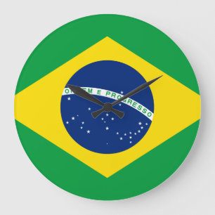 Flagge Brasiliens (Brasilien) Große Wanduhr