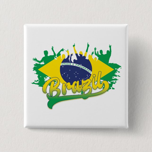 Flagge Brasiliens Button (Vorderseite)