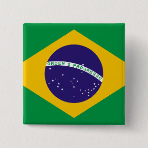 Flagge Brasiliens Button