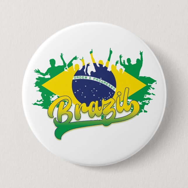 Flagge Brasiliens Button (Vorderseite)