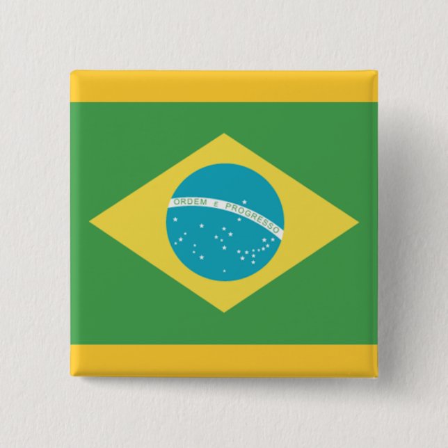 Flagge Brasiliens Button (Vorderseite)