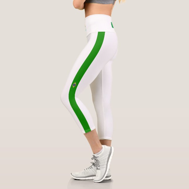 Flagge Brasiliens Capri Leggings (Links)