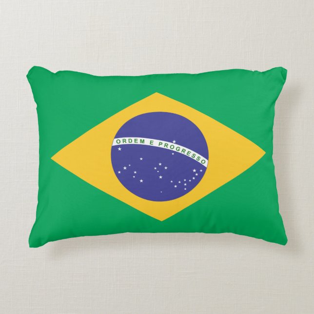 Flagge Brasiliens Dekokissen (Vorderseite)